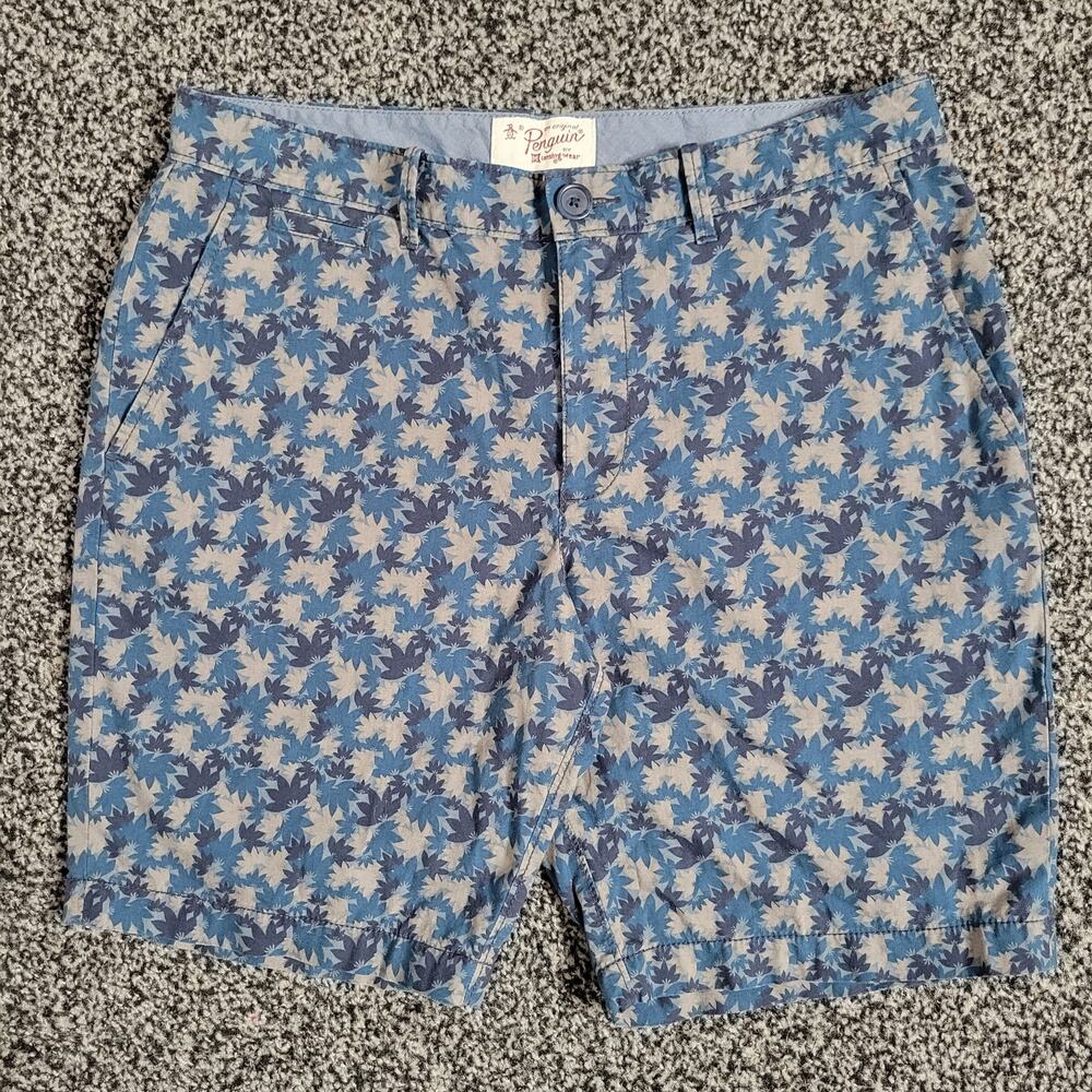 Penguin Men's Leaf Floral Print Shorts, Size 34